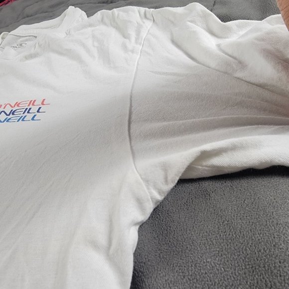 O'Neill Burst Mens Large White Short Sleeve Tee Standard Fit Casual Lightweight - Picture 7 of 12